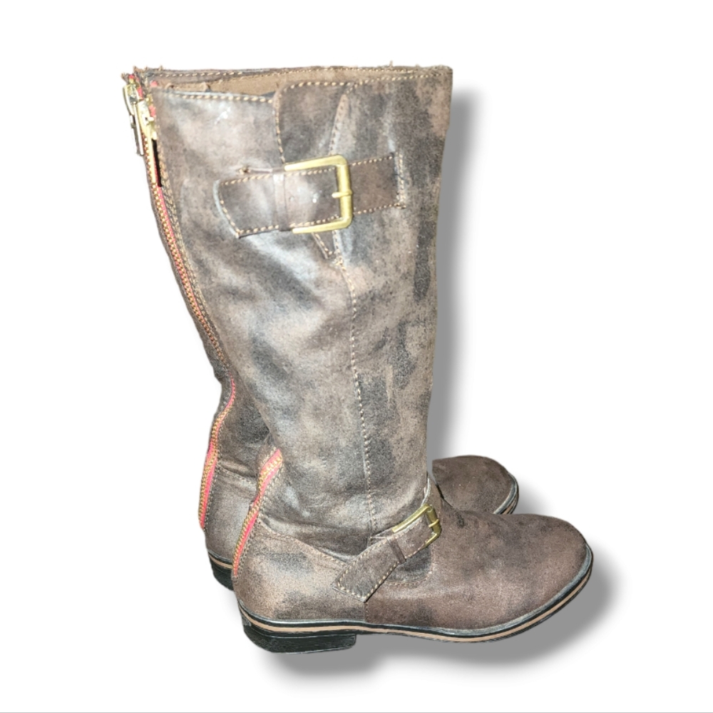 Sz 9 Women's American Eagle Outfitters Leather Buckle zipper Riding Boot